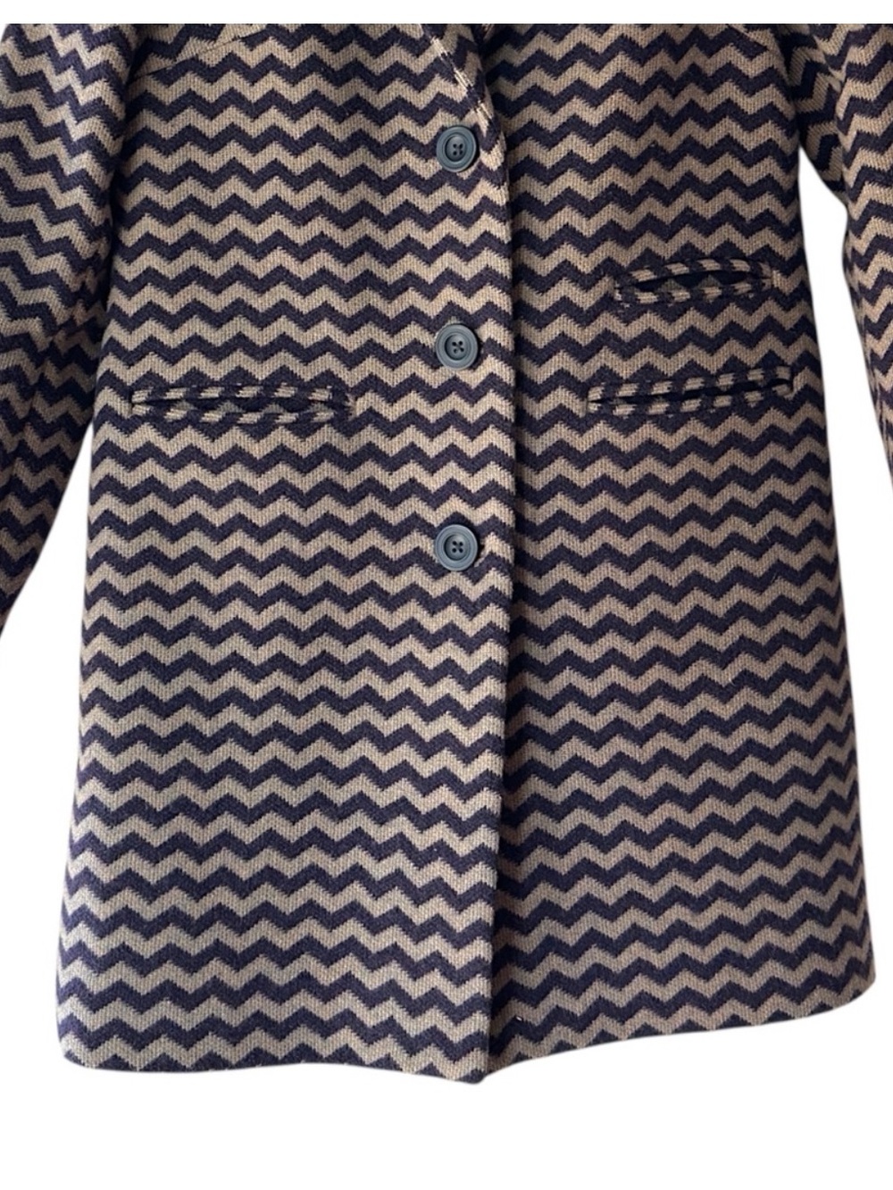 BODEN AMELIA WOOL COAT  NEW CHEVRON ZIG ZAG PATTERN POCKETS LINED |SIZE 8 - Picture 6 of 16